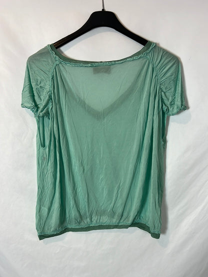 MISSONI. Top fluido verde agua. T S