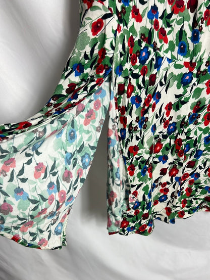 VOLANDA. Falda midi flores cruzada T.u(s/m)