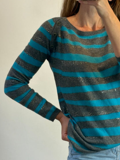 ZADIG & VOLTAIRE. Jersey cashmere rayas