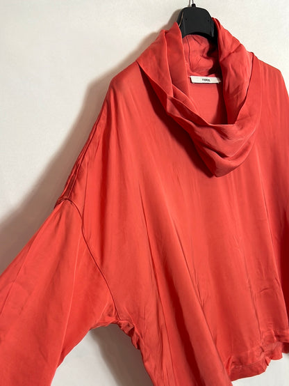 UTERQÚE. Blusa color coral fluida. T M