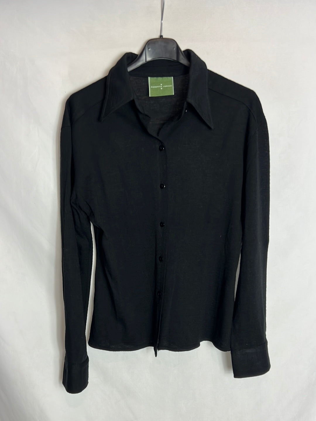 ROBERTO VERINO. Camisa negra lana. T 38