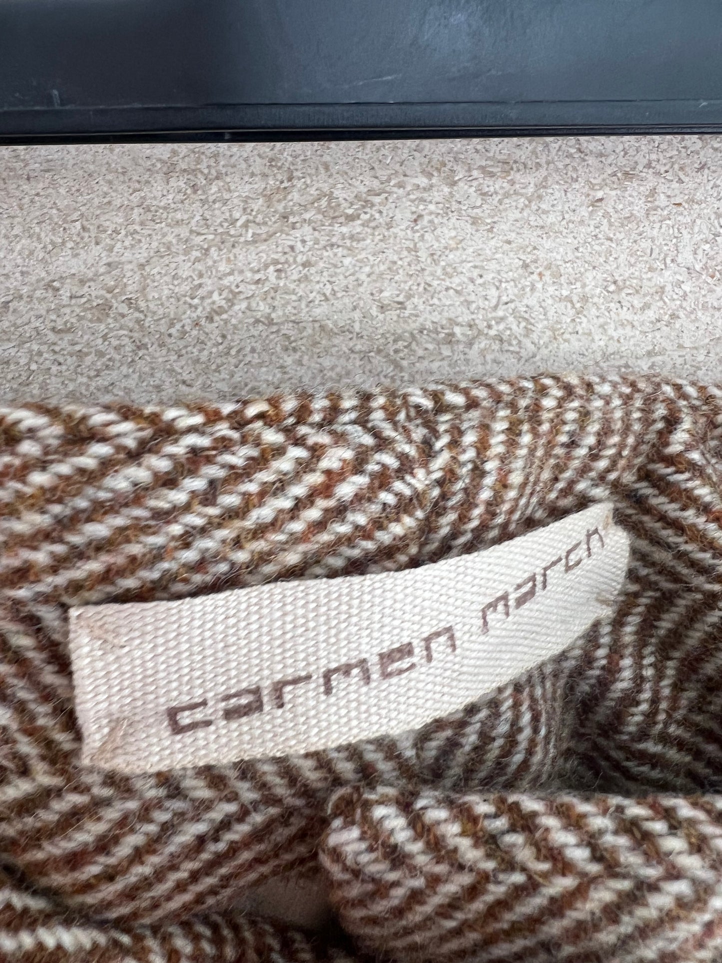 CARMEN MARCH. `Pantalón lana jaspeado beiges. T M