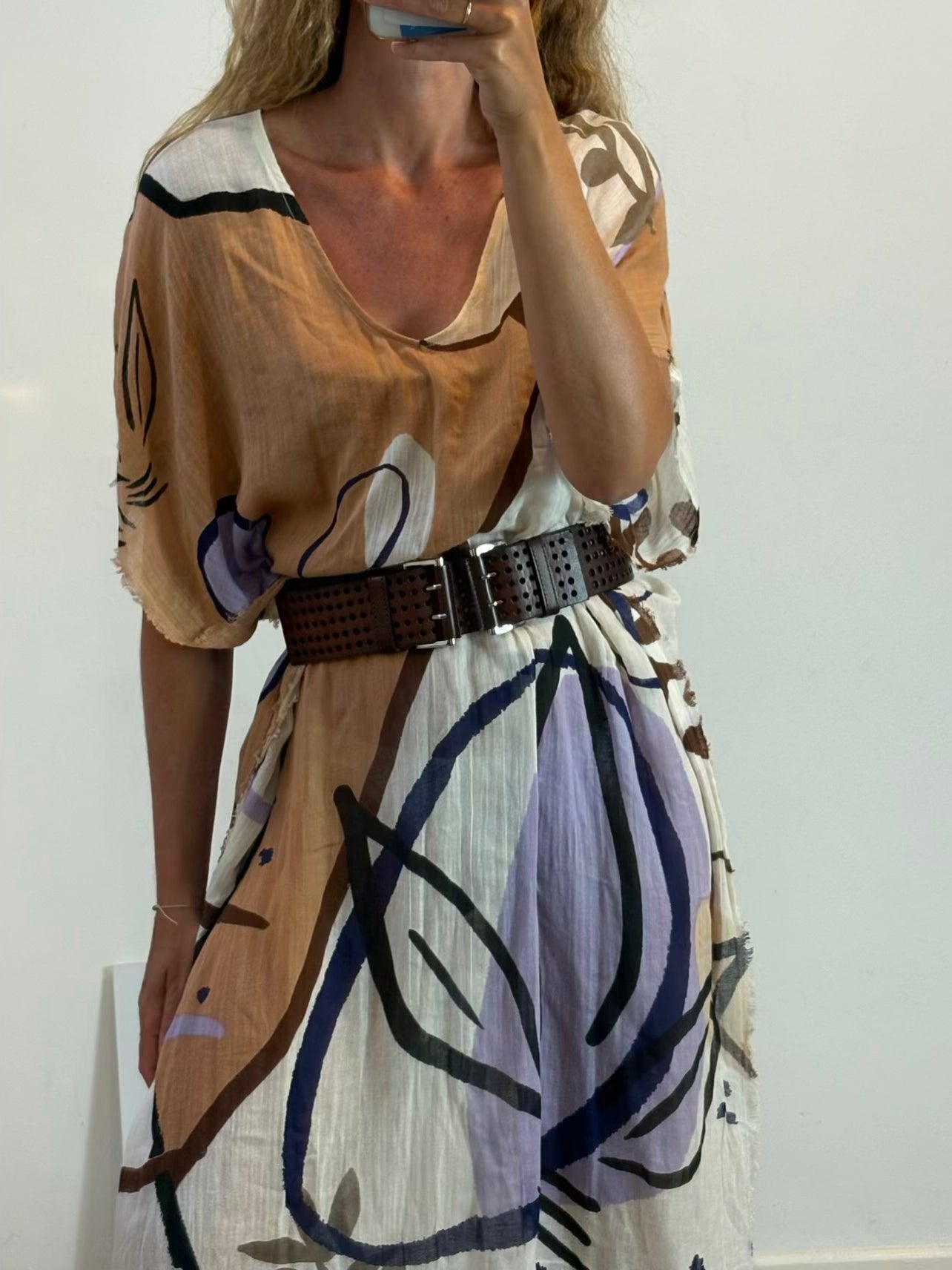 AWALE STUDIO. Vestido largo estampado estilo caftán