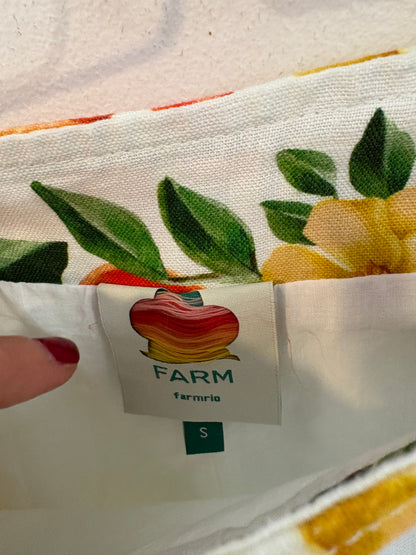 FARMRIO. Falda midi lino abotonada