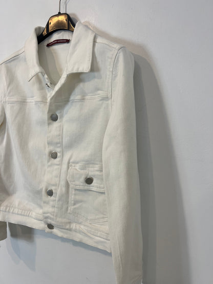 COMPTOIR DES COTONNIERS. Chaqueta denim blanca bolsillo. T 38 (s/m)