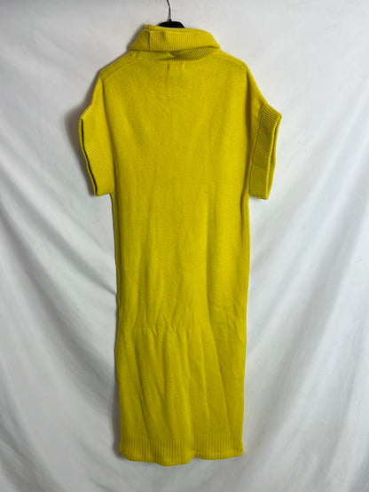 MASSIMO DUTTI. Vestido punto amarillo T.s