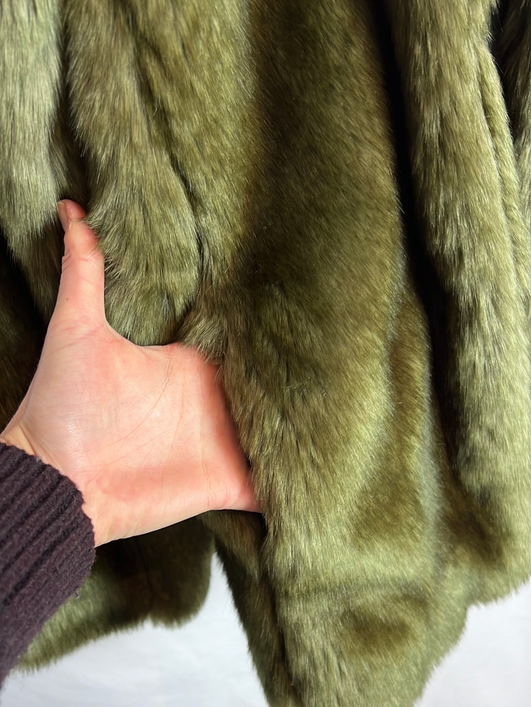 &amp;OTHER STORIES. Green fur coat. Size 36