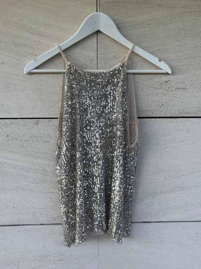 ZARA. Top halter lentejuelas
