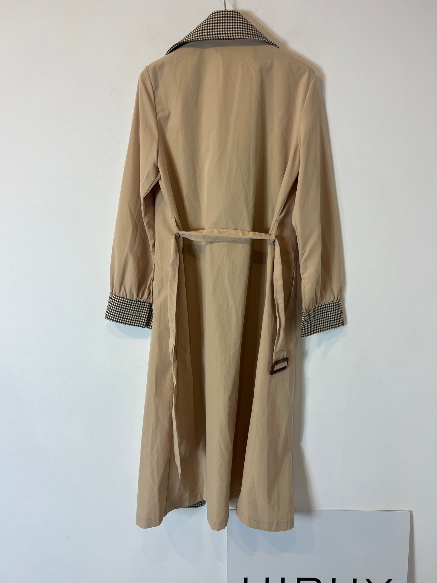 OTHER. Lightweight trench coat with plaid detail. TS