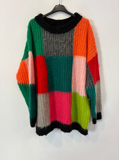 COLLUSION. Jersey largo cuadros colores. T M