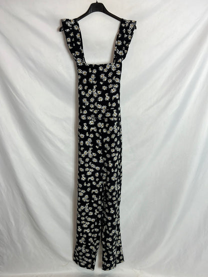 OTRAS. Mono negro micro pana y margaritas. T M