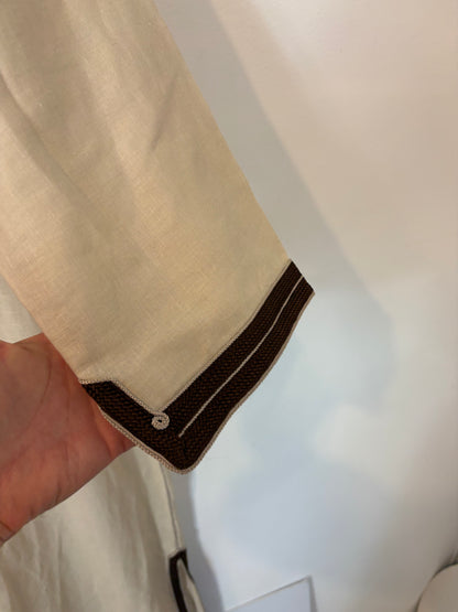 Vestido kaftán beige mezcla