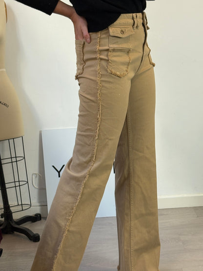 GERARD FAREL. Denim beige flecos