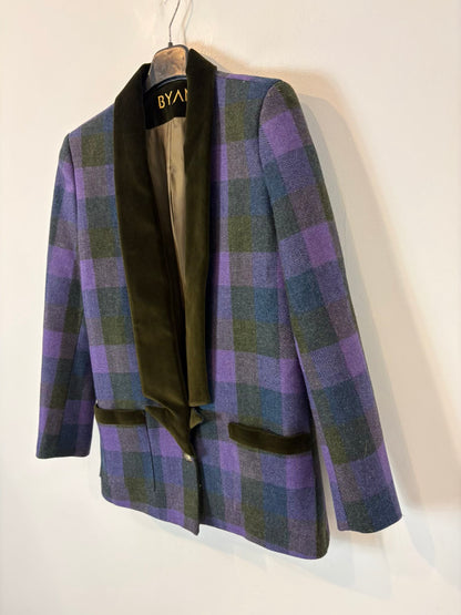 BYAN. Blazer lana cuadros y terciopelo
