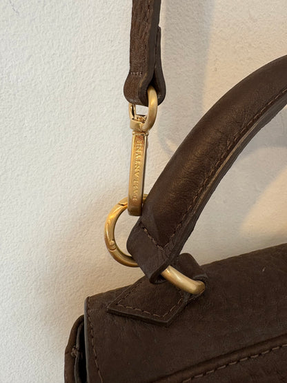 BALLANTYNE. Bolso doble asa marrón piel