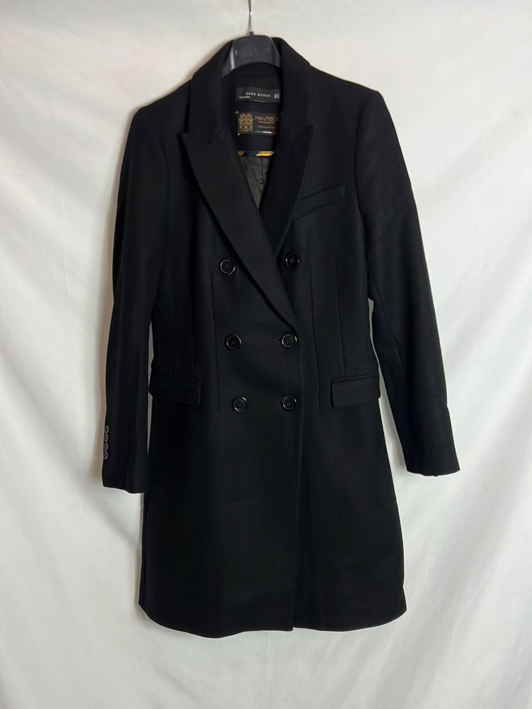 ZARA. Abrigo lana doble botonadura. T M