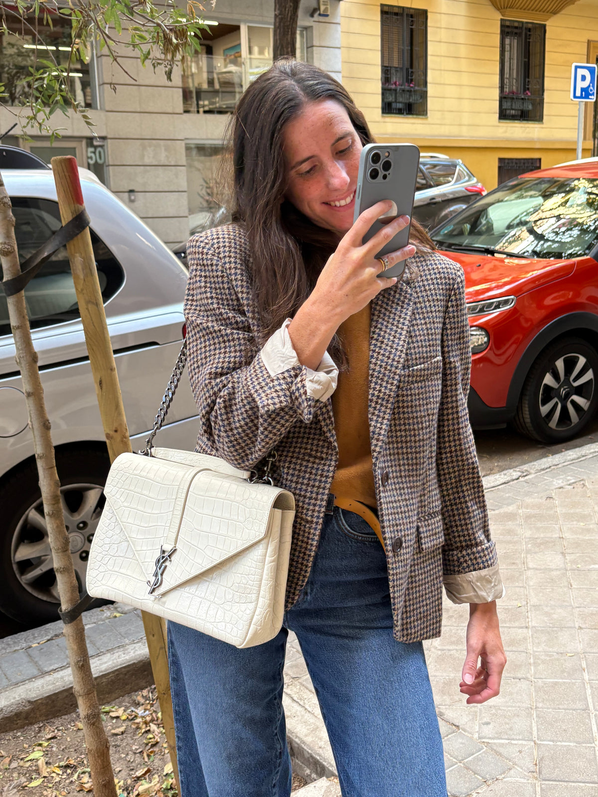 GERARD DAREL.Americana lana tonos burdeos y azules