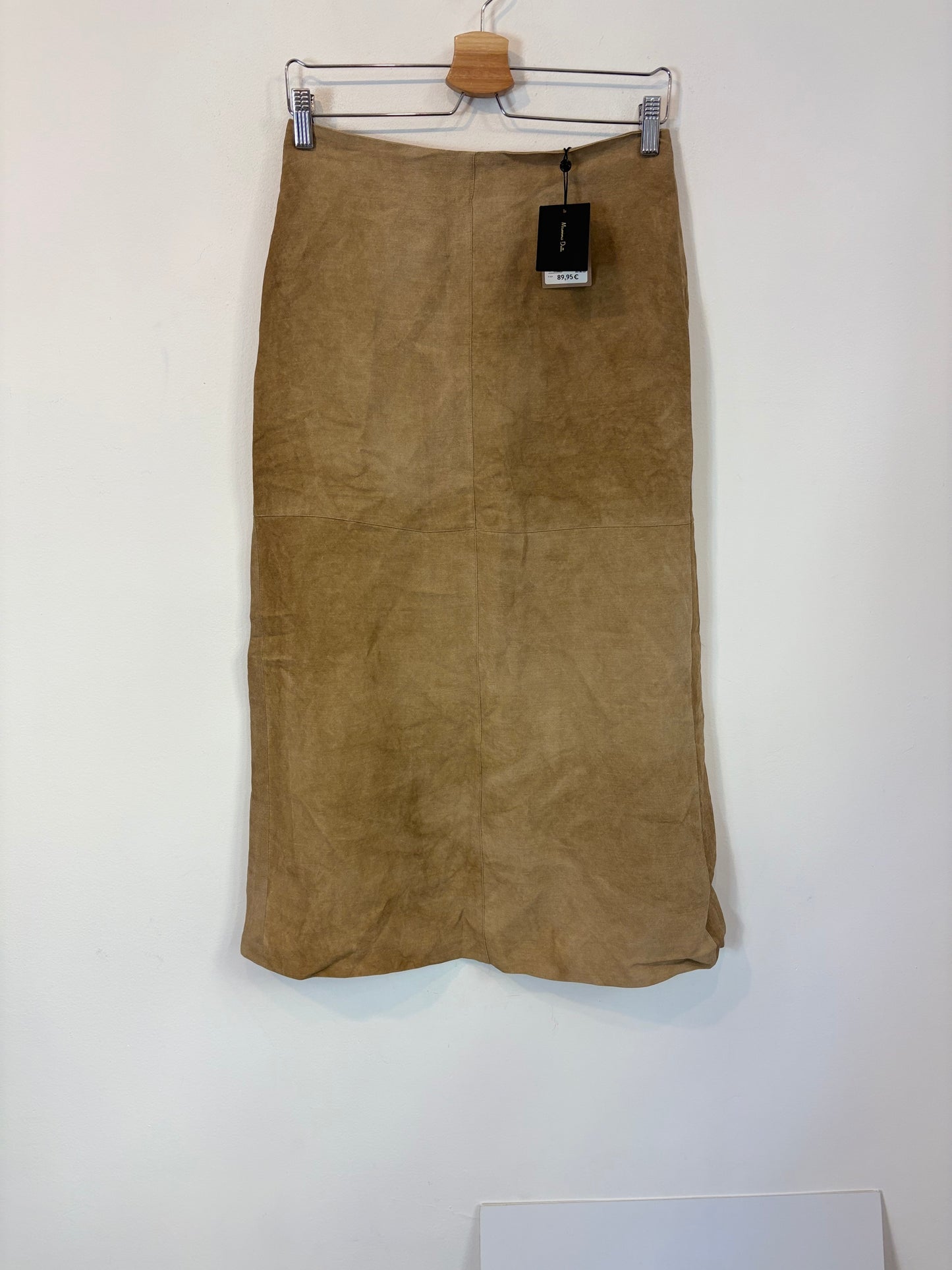 MASSIMO DUTTI. Tan mixed-color midi skirt. Size XS ( S)