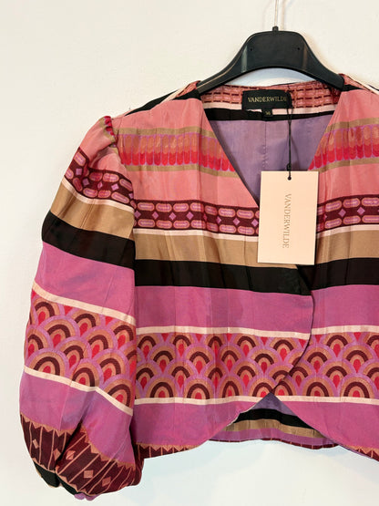 VANDERWILDE. Conjunto top y falda estampado. T 36