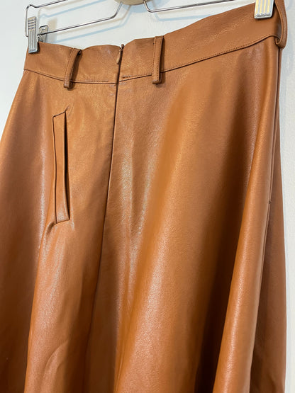 ELLI WHITE. Falda midi efecto piel camel  T.s