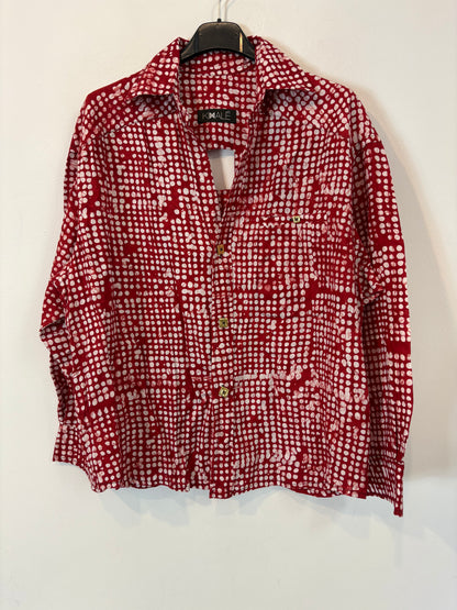 KIMALÉ. Conjunto falda y camisa roja estampada. T 36