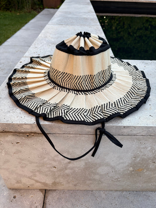 Sombrero rafia bicolor