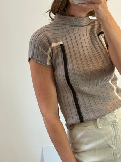 FENDISSIME. Top lana canalé