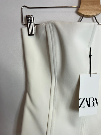 ZARA. Top blanco palabra de honor. T M
