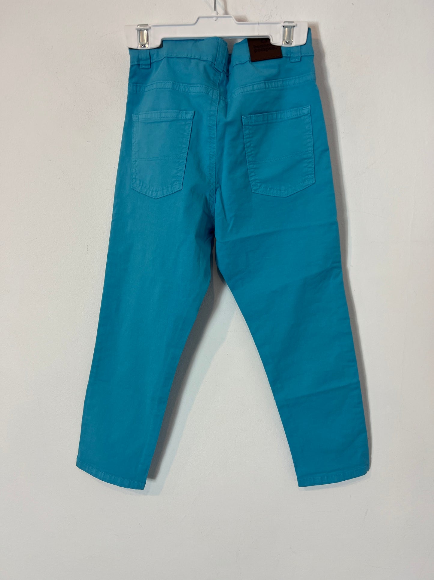 Pompom Hat. Turquoise stretch pants. Size 5 years