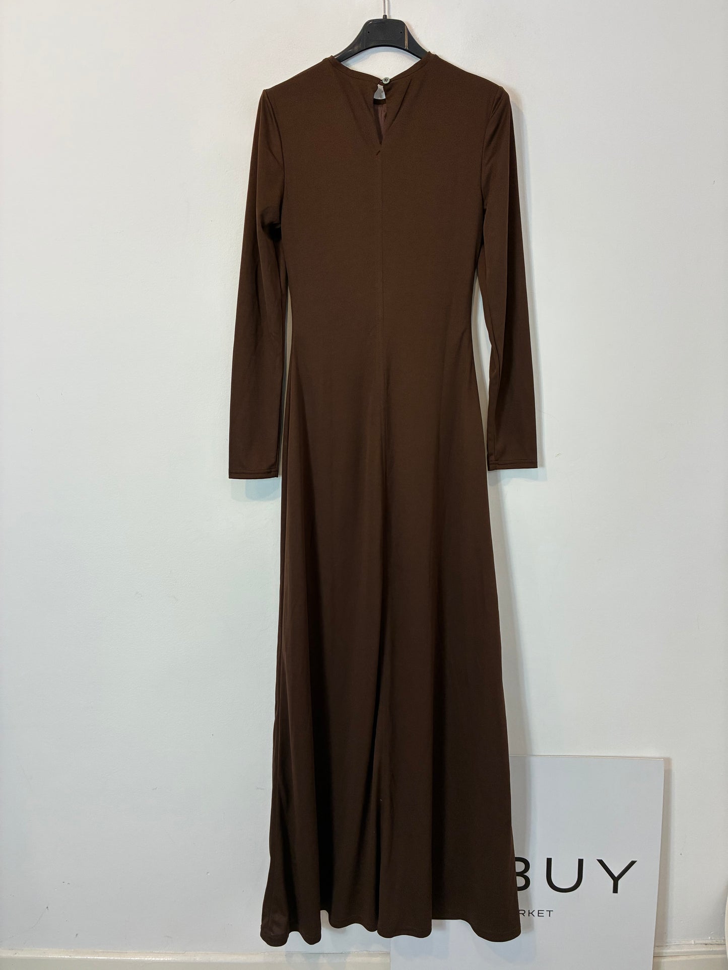 ZOTTIER. Vestido largo marrón semi elástico