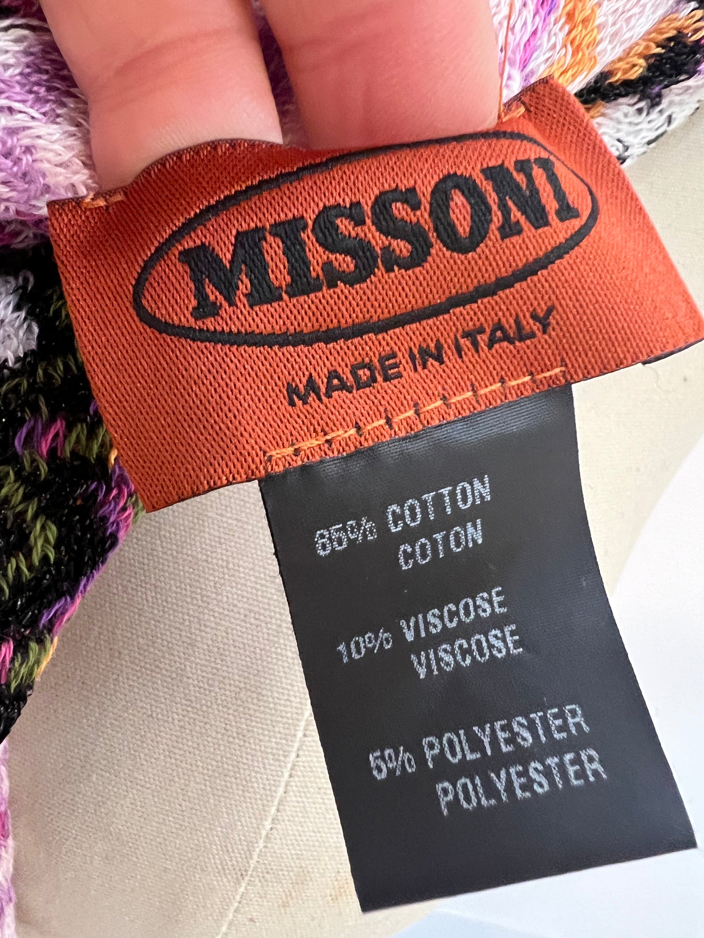 MISSONI. Zigzag fringe cotton scarf