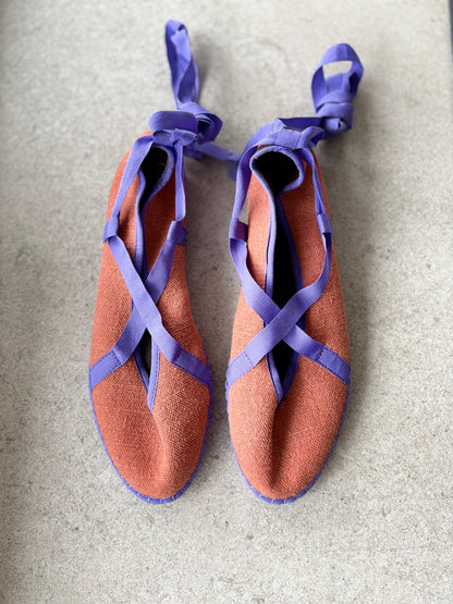 FLABELUS. Bailarina lino lazos en teja