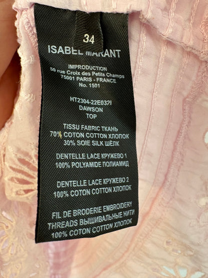 ISABEL MARANT. Blusa rosa volante