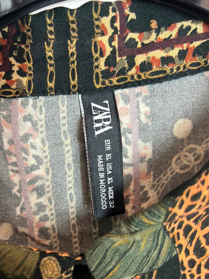 ZARA. Animal print blouse, size XL (m/l)