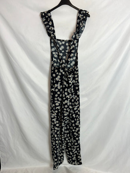 OTRAS. Mono negro micro pana y margaritas. T M