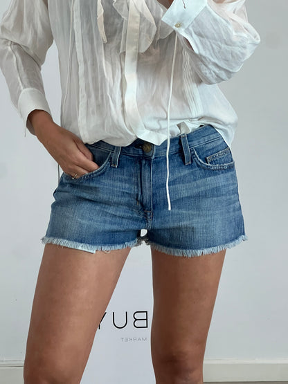 CURRENT ELLIOT. Fringed denim shorts. Size 27 (38)