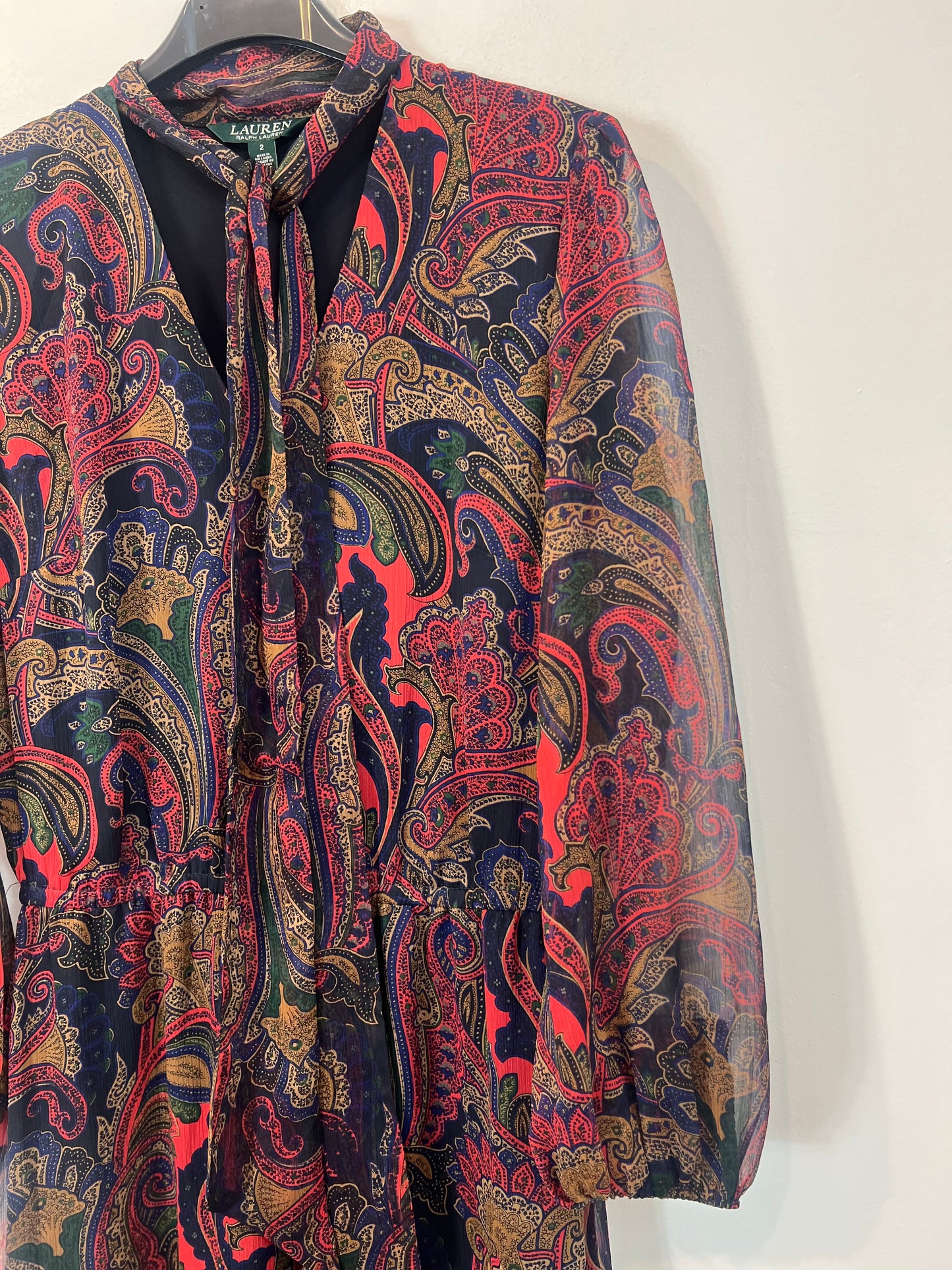 RALPH LAUREN. Vestido estampado amebas T.2(m)