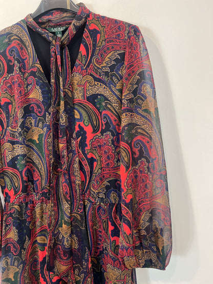 RALPH LAUREN. Vestido estampado amebas T.2(m)