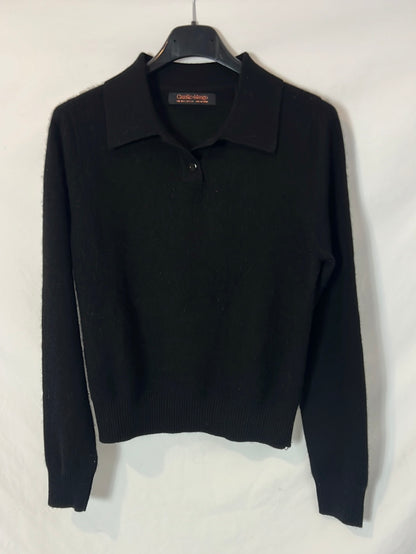 CAMILLE x MANGO. Jersey negro cashmere. T S