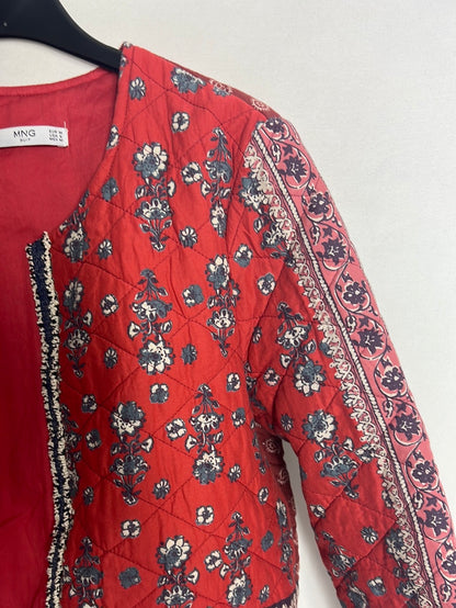 MANGO. Red textured printed jacket. TM