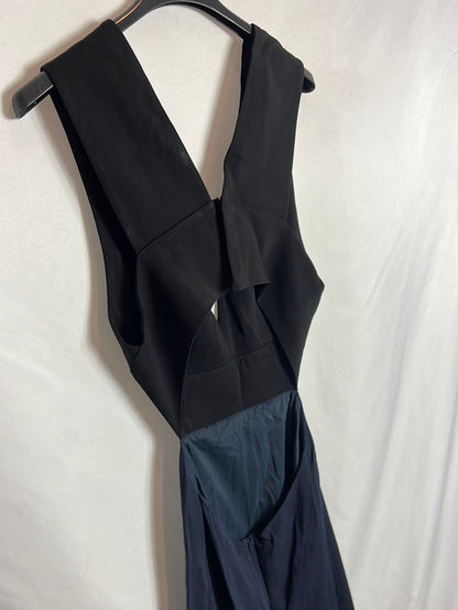 UTERQÜE . Vestido largo bicolor apreturas. T M