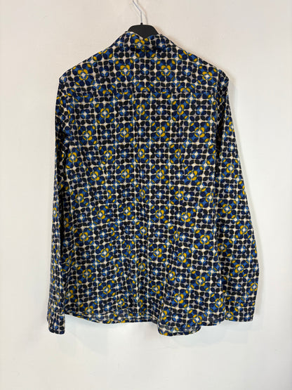 S. OLIVER. Camisa azul estampada