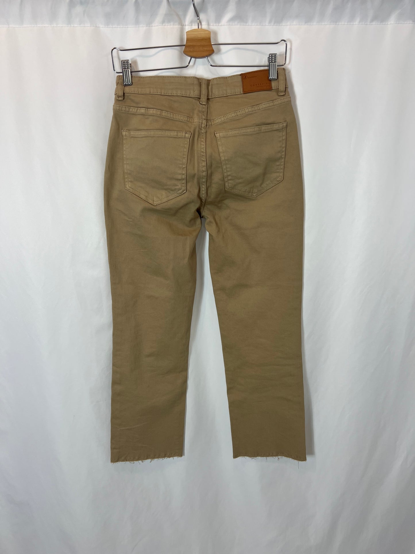 CORTEFIEL. Dark beige straight-leg denim. Size 36