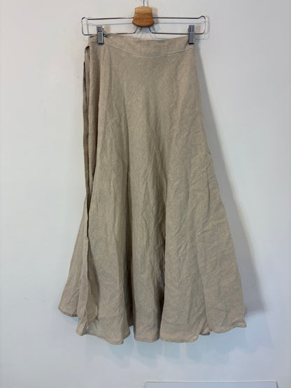 SON FINESTRA MENORCA. Falda pareo larga lino beige. TU
