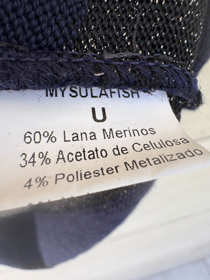 MYSULAFISH. Jersey azul y negro con lana