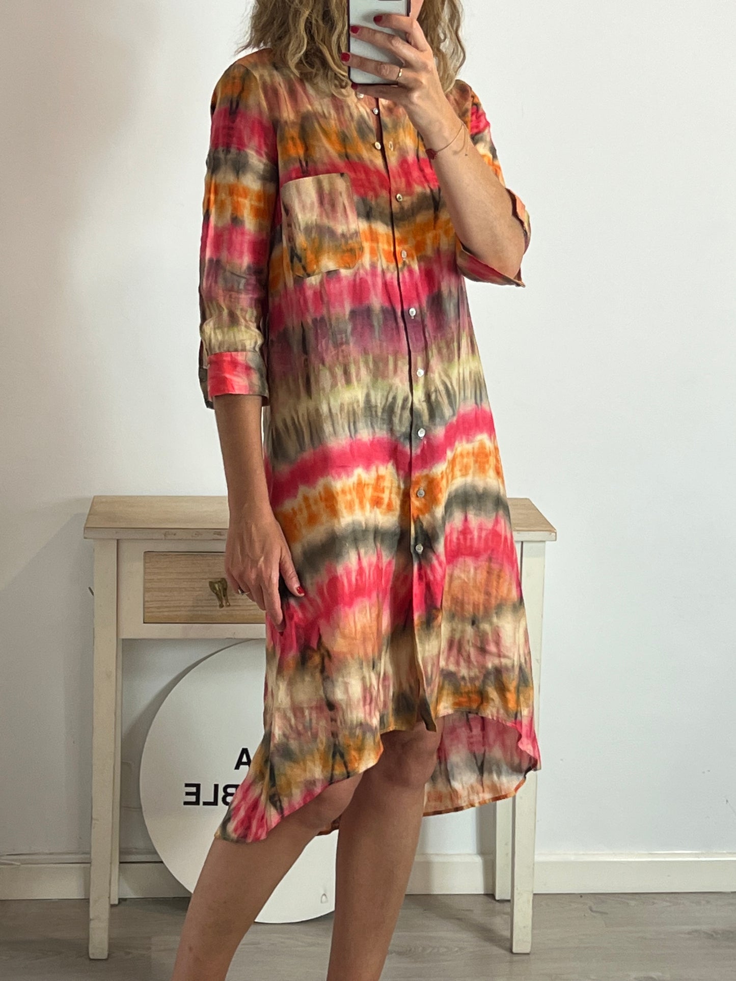 ZARA. Linen shirt dress in TL colors