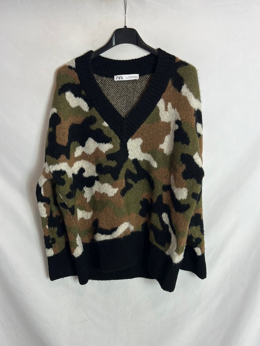ZARA. Jersey camuflaje T.s