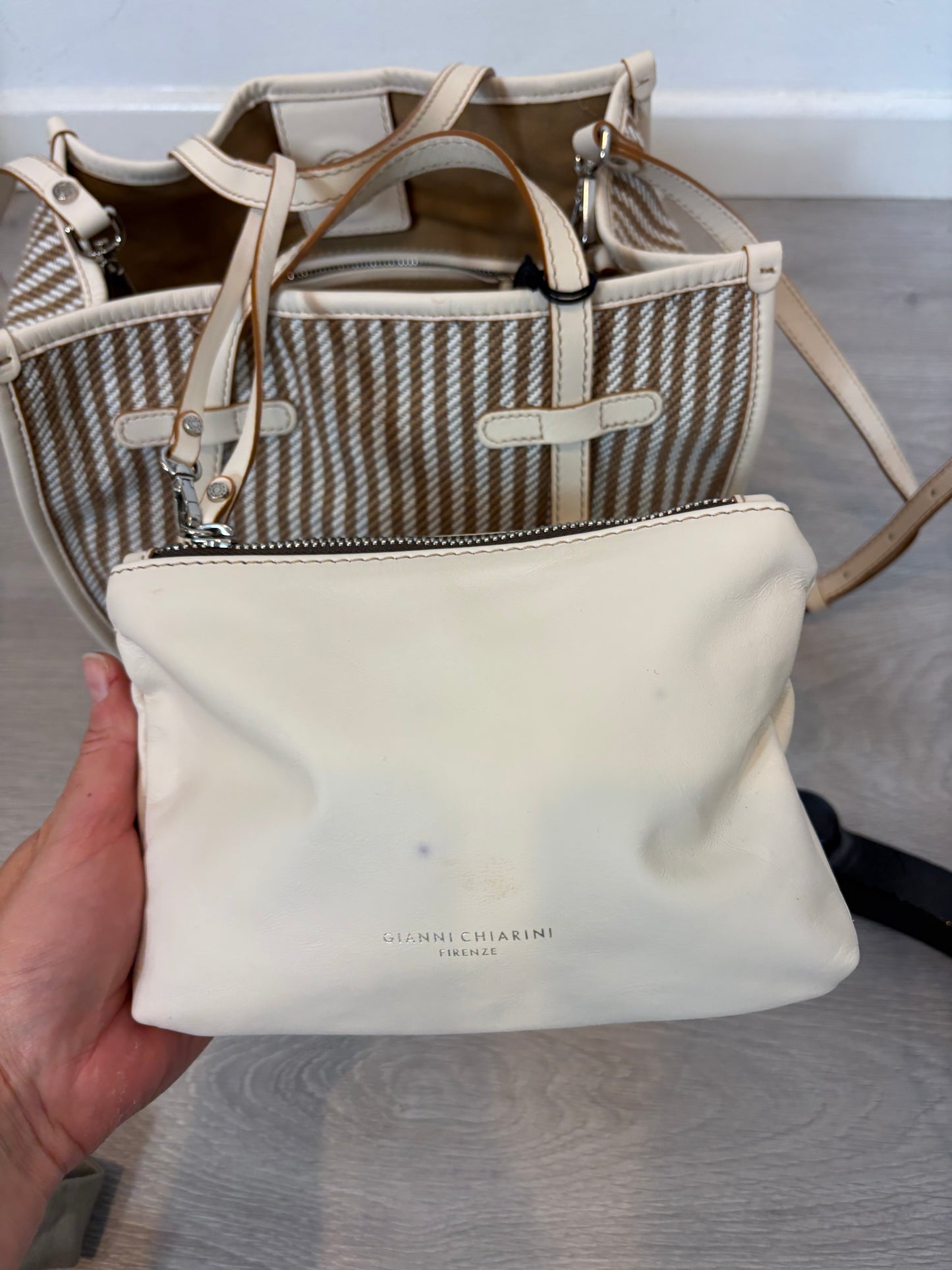 GIANNI CHIARINI. Striped shopper bag