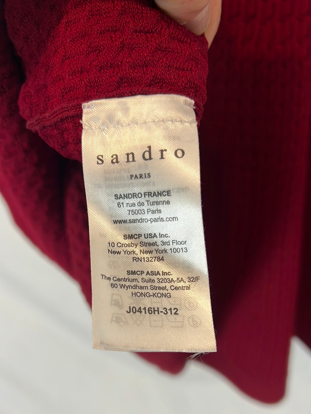 SANDRO. Total look burdeos textura T.1(s) tara