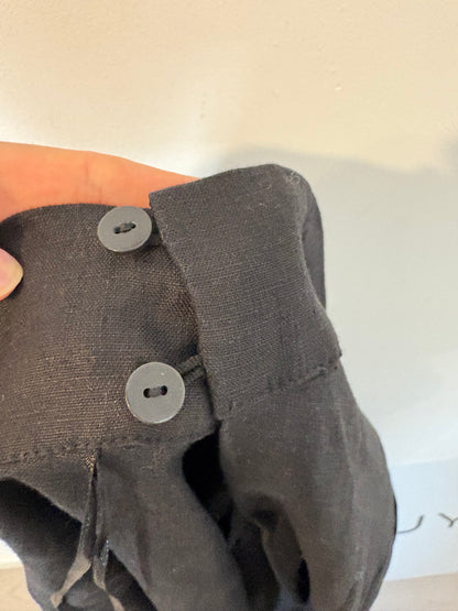 SECOND SUMMER. Falda midi negra lino. T XS